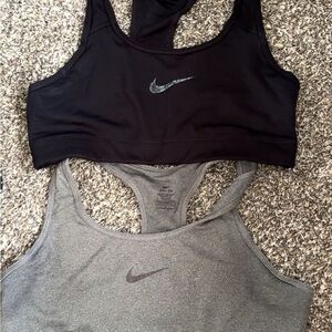 Nike Black and Gray Sports Bras